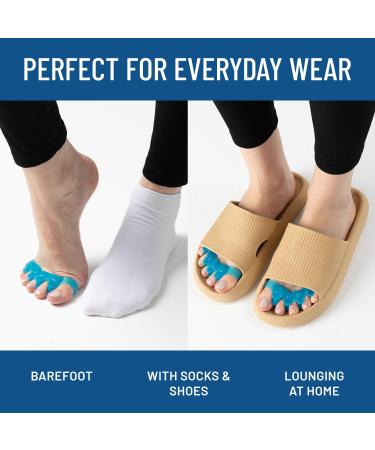 Everlasting Comfort Silicone Gel Toe Spacers - Pain Relief & Bunion Corrector for Men & Women Comfortable & Supportive Ideal for Yoga - Sizes 5-12 Blue - Buy Online on GoSupps.com