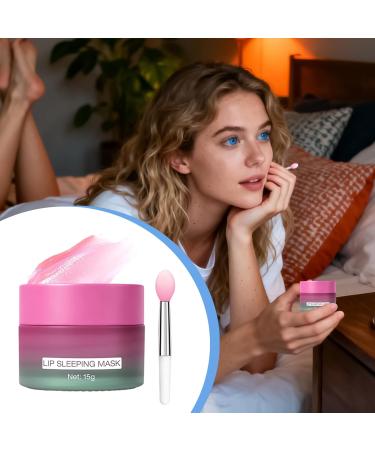 Moisturizing Lip Mask | 15g Dual Color Plumping Cream | Nighttime Lip Balm with Silicone Brush For Women and Men with Chapped Lips Makeup Improves Dryness - Buy Online on GoSupps.com