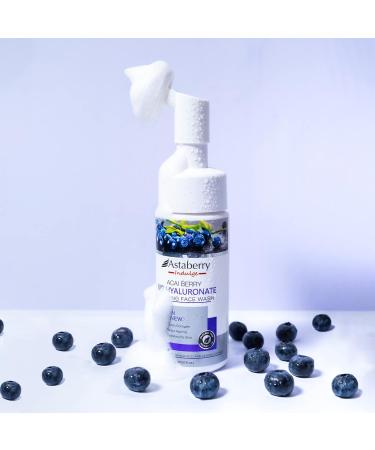 Acai Berry Foaming Face Wash | Hydrating Daily Cleanser with Hyaluronic Acid & Exfoliating Brush | Anti-Aging Acne & Dark Spot Treatment for All Skin Types - Buy Online on GoSupps.com