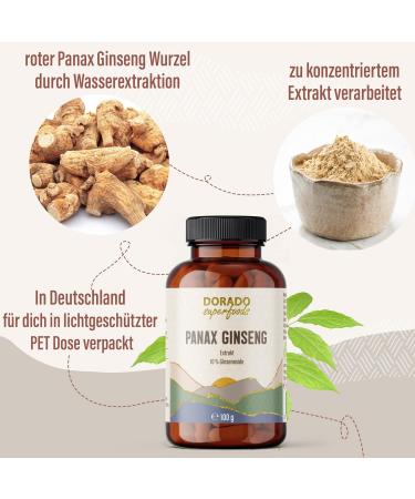 Panax Ginseng Root Powder from Extract | 100g - With Measuring Spoon 10% Ginsenosides - 50 Day Supply | Vegan Dorado Superfoods - Buy Online on GoSupps.com