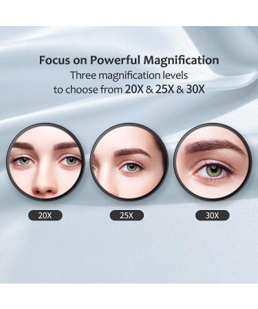 MIYADIVA 30X Magnifying Mirror with Suction Cup, Tweezers | Compact Travel Mirror Set 3.5 Inches - Buy Online on GoSupps.com
