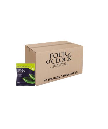 Four O'Clock Organic Green Tea Japanese Sencha Kosher Gluten-Free 40 Count Pyramid 245g 40 Tea Bags Sencha Japanese