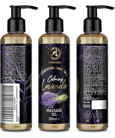 Buy Lavender Massage Oil 200ml - Relaxing Body Oil with Almond & Grape Seed Oils for Better Sleep - Ultimate Body Care - Buy Online on GoSupps.com