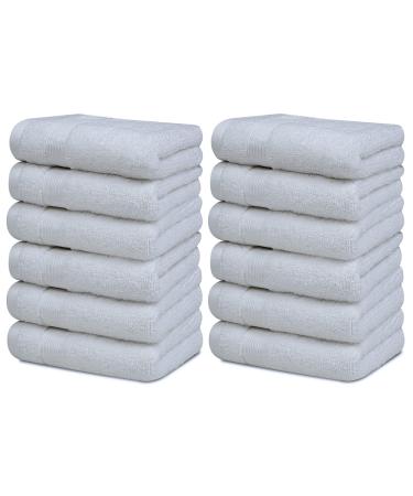 Resort Collection Soft Washcloth Face & Body Towel Set | 12x12 Luxury Hotel Plush & Absorbent Cotton Washclothes 12 Pack White White 12x12 Washcloths 12-Pack
