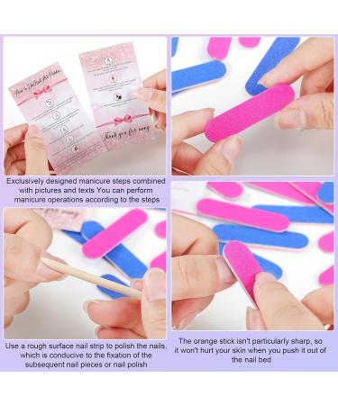 240 Pcs Press on Nail Packaging Set with Mini Nail Files, Cuticle Sticks, Application Cards, Resealable Bags - Pedicure Tools Included - Buy Online on GoSupps.com