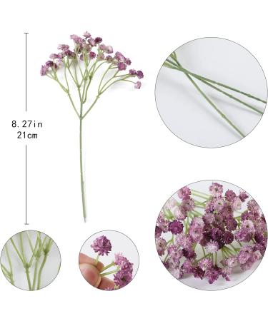 Justoyou 10 Pcs Baby's Breath Artificial Flowers - Purple Real Touch Gypsophila for Wedding Party Home Decor - Buy Online on GoSupps.com