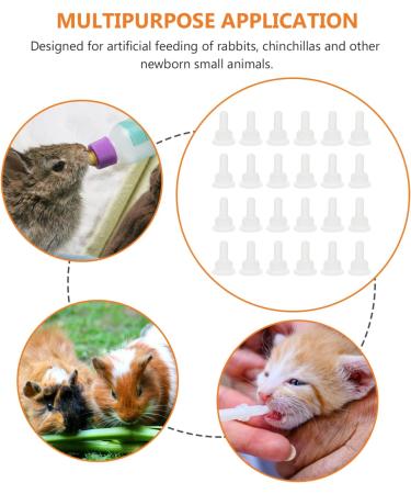 40Pcs Silicone Pet Feeding Bottle Nipple Replacement for Dog Puppy Cat Kitten Rabbits - VILLCASE - Buy Online on GoSupps.com