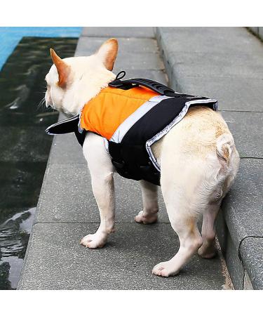 Rantow Dog Life Jacket with Superior Buoyancy & Rescue Handle - High Visibility Float Coat Dog Lifesaver Vest in Beach Pool Boating Safety Swimsuit Preserver (M Orange) M Orange - Buy Online on GoSupps.com
