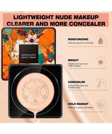 Mushroom Head Air Cushion CC Cream Cushion Foundation BB Cream Moisturizing Concealer Flawless Face Foundation Makeup Base Long Lasting with Mushroom Makeup Sponge - Natural - Buy Online on GoSupps.com