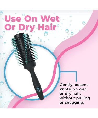 Wet Brush Smooth and Shine Round Brush - Ideal for Fine to Medium Hair - Effortless Blowouts with Minimal Breakage - Spiral Bristle Design for Smooth Styles - Buy Online on GoSupps.com