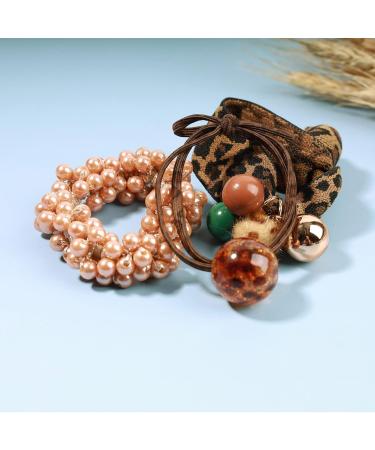 Shop Tseenyi Pearl Rubber Bands | Champagner Pearls Hair Rope for Women & Girls - Stylish Hair Accessories - Buy Online on GoSupps.com