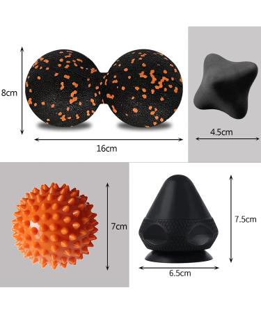 Trigger Point Dr cker Set - Effective Triggerdinger Massage for Muscle Pain & Tension Relief (Shoulder Neck Arms Back Legs) - 4 Versatile Triggers for Floor & Wall Use - Orange - Buy Online on GoSupps.com