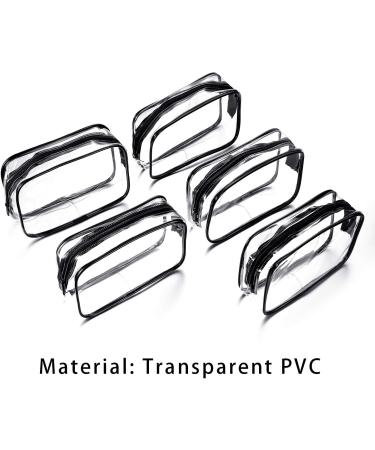 5 Transparent Cosmetic Pockets | Portable PVC Makeup Bag with Zipper | Travel Organizer & Bathroom Essential (18 cm x 12 cm) - Buy Online on GoSupps.com