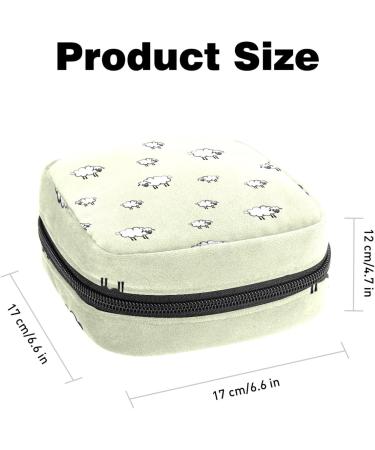 Sheep Print Sanitary Napkin Storage Bag - Portable Period Kit for Women and Teens - Menstrual Cup & Tampon Pouch - Buy Online on GoSupps.com