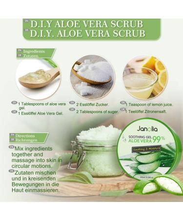 Janolia Aloe Vera Gel 300ml | Soothing Moisturizer for Face & Body | Natural Sunburn Relief & Self-Tanner | Pure Aloe Vera Extract - Buy Online on GoSupps.com