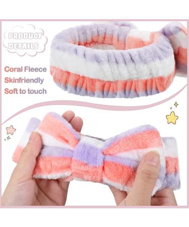 24 Pack Spa Headband Bow Hair Band for Women - Soft Flannel Towel Head Wraps for Skincare, Shower, Yoga - Adjustable and Stylish Designs - Buy Online on GoSupps.com