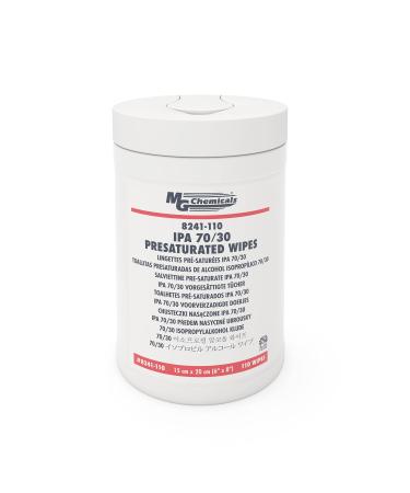 MG Chemicals 8241 Presaturated 70 percent IPA Stencil Wipes - Lint Free 6"x8" Polyester Non-Woven Wipes 110 Wipes per tub clear