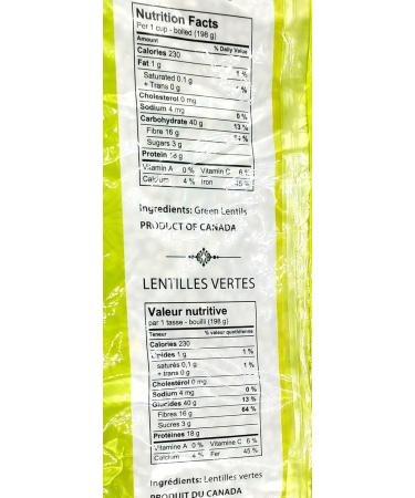 Large Dried Green Lentils (Laird) 4.5 KG 10 lbs Product of Canada - Grandes Lentilles Vertes Produit Du Canada - Buy Online on GoSupps.com