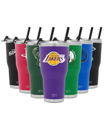 Simple Modern Tumbler with Flip Lid and Straw Insulated Stainless Steel Travel Mug Los Angeles Lakers