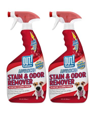OUT! PetCare Advanced Stain and Odor Remover | Pro-Bacteria and Enzyme Formula for Tough Stains and Odor | 32 oz (Pack of 2) 2 Pack