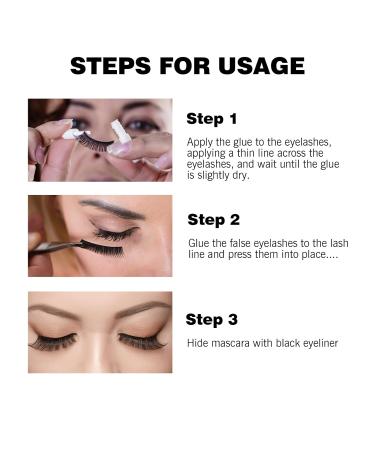 FEXPDL Eyelash Glue Clear Eye Lash Glue Strong Clear Waterproof False Eyelash Glue Strong Hold Latex Free Lash Glue for Sensitive Eyes Waterproof Lash Adhesive 5ml 0.18oz - Buy Online on GoSupps.com