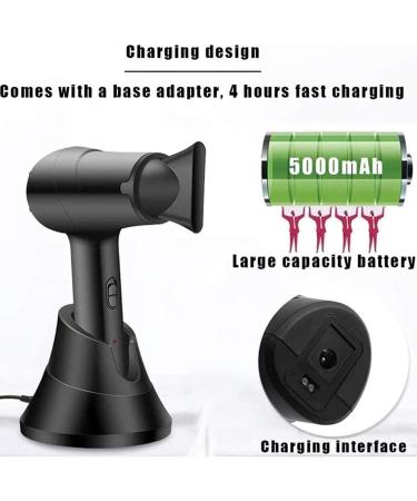 Cordless Hair Dryer w/Diffuser Portable Hot & Cold Air Wireless Hair Dryer Handheld Rechargeable Blow Dryer for Blowing Hair Painting Drying - Buy Online on GoSupps.com