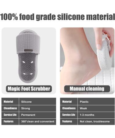 Silicone Shower Foot Scrubber - Non-Slip Personal Foot Massage & Cleaning Tool for Men and Women - 1Pcs Grey - Buy Online on GoSupps.com