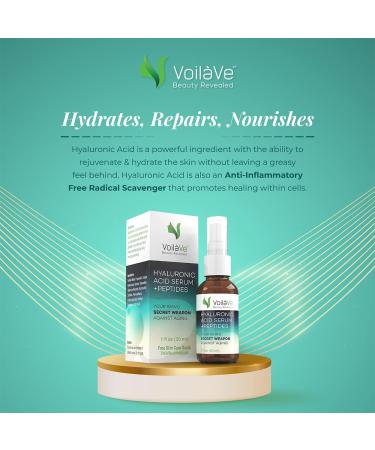 VoilaVe Hyaluronic Acid Serum | Anti-Aging & Hydrating Face Serum with Vitamin C | Reduce Dark Spots & Acne | Wrinkle-Reducing & Brightening 1 Oz - Buy Online on GoSupps.com