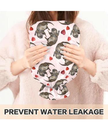 Naanle Heart Otter Hot Water Bottle - 2L Large Transparent Bag for Bed | Heat & Cold Therapy for Pain Relief - Buy Online on GoSupps.com