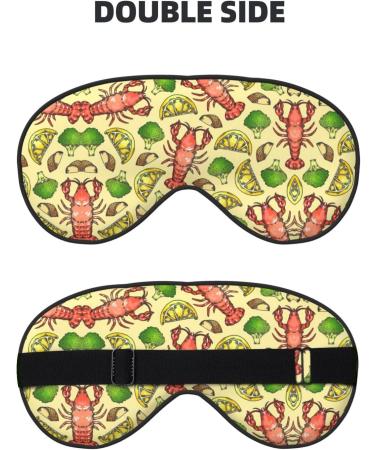 Lobster and Lemon Print Unisex Eye Mask | Soft Comfort Sleep Shade for Travel & Yoga - Buy Online on GoSupps.com
