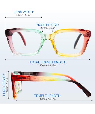 Amorays Oversize Square Frame Reading Glasses +3.50 | Vintage Anti-Blue Light Lens | Stylish Presbyopia Readers for Men & Women - Buy Online on GoSupps.com
