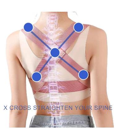Posture Corrector Brace for Women - Adjustable Upper Back Support & Pain Relief (Pink Medium - Buy Online on GoSupps.com