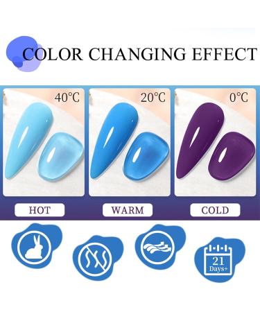 Colour Changing Gel Nail Polish Autumn Gel Nail Polish UV Brown Gel Nail Polish Autumn Colours Thermal Mood Changing Temperature Change UV LED Soak Off Nail Art Manicure Pedicure (012) - Buy Online on GoSupps.com