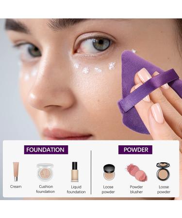 BEAKEY 10 Pcs Dark Purple Soft Triangle Powder Puffs - Latex-Free Makeup Puffs for Face & Foundation - Ideal for Setting Powder and Liquid Foundation - Buy Online on GoSupps.com