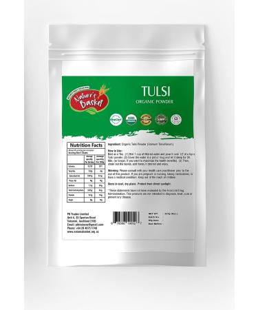 Nature's Basket Tulsi Powder (227g) - Organic Ayurvedic Herbal Supplement - Buy Online on GoSupps.com