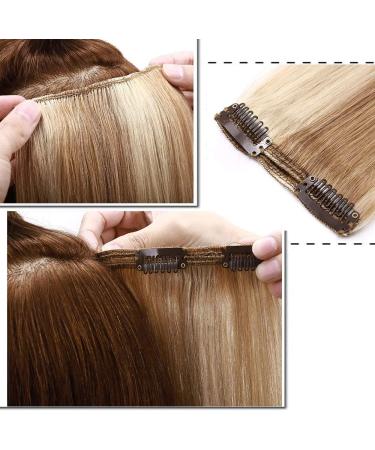 Clip-in real hair extensions double 8-piece set Remy hair honey blonde/ light blonde #18p613 12 inches (30 cm) 115 g - Buy Online on GoSupps.com