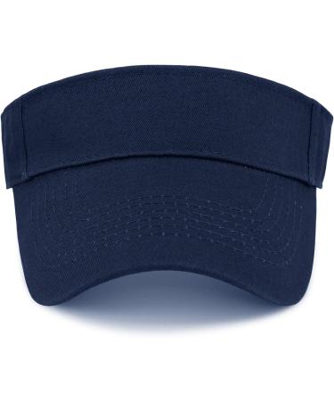Ponceau Adjustable Navy Blue Visor Cap | Unisex Baseball Sun Hat for Men & Women | Elastic Cotton Sunshield Sport Hat - Buy Online on GoSupps.com