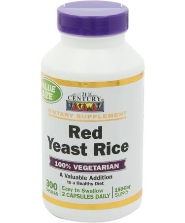 21st Century Red Yeast Rice Extract Veg Capsules 300 Count - Buy Online on GoSupps.com