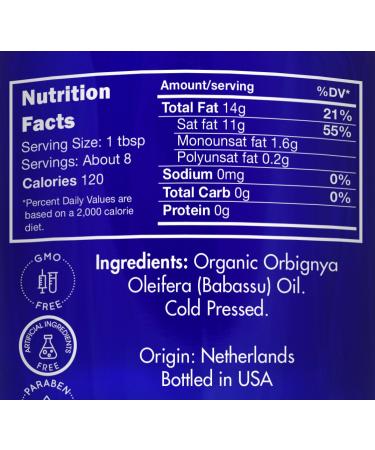 Zongle USDA Organic Babassu Oil - 4 oz Unrefined Virgin Cold Pressed Safe to Ingest International Shipping Available - Buy Online on GoSupps.com