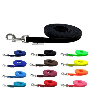 Drag line for dogs Biothane dog leash medium / large dogs width 16mm 1m / 3m / 5m / 10m / 15m (20m without hand loop black) 20m without hand loop black