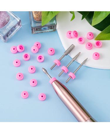 ANCIRS 80pcs Pink Nail Drill Bit Dust Protector Caps - Silicone Dust Collector Stopper Cover for Cuticle Protection - Buy Online on GoSupps.com