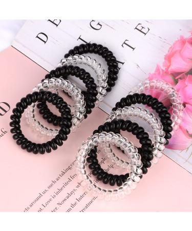 Jesslab Spiral Hair Ties - 10 Traceless Plastic Coil Ponytail Holders for Women & Girls | No-Damage Hair Accessories | Color Sorted (#9) - Buy Online on GoSupps.com