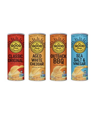 The Good Crisp Company, Potato Chips, 5.6 Ounce Canisters, Pack of 4 (Variety Pack)