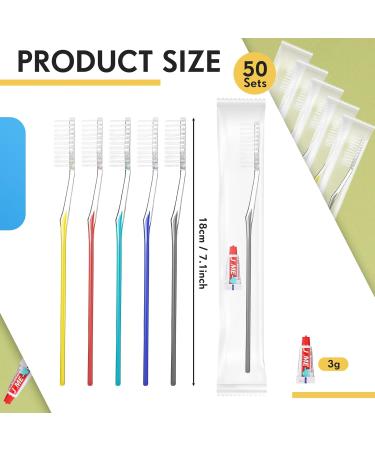 Buy Amyhill 50 Sets Disposable Toothbrushes & Toothpaste - Soft Bristle Travel Packs in 5 Colors for Hotels Shelters & Apartments | Bulk Purchase Available - Buy Online on GoSupps.com