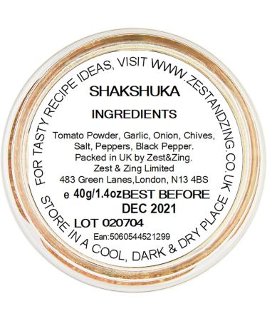 Zest & Zing Shakshuka 40g Spice Blend - Premium, Fresher & Convenient Stackable Jars - Buy Online on GoSupps.com
