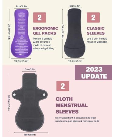 Perineal Ice Packs for Postpartum Pain Relief - Reusable Hot & Cold Pads for Pregnancy & Hemorrhoids - Includes 2 Ice Packs with 4 Washable Sleeves - 6 PCS - Buy Online on GoSupps.com