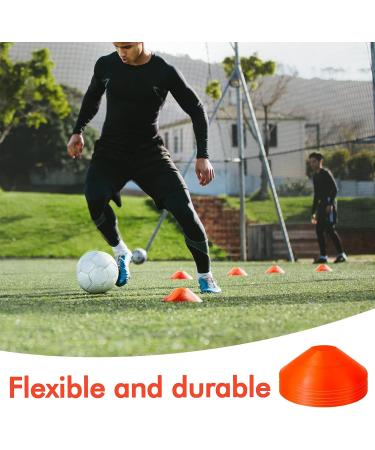Wensdr Set of 50 Soccer Agility Training Cones with Carry Bag - Orange | Ideal for Football, Running, Basketball - Includes Holder for Easy Storage - Buy Online on GoSupps.com