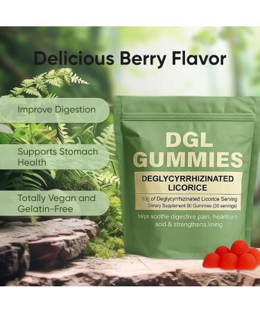 AMOQUCT Dgl Gummies 100mg of Organic Dgl Extract with Tapioca Flour Citrus Fiber Improve Digestion Supports Stomach Health Totally Vegan and Gelatin-Free Berry Flavor 30 Servings (1) - Buy Online on GoSupps.com