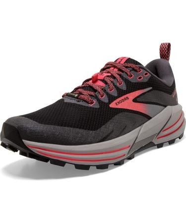 Brooks Women's, Cascadia 16 GTX Trail Running Shoe 8.5 Black/Blackened Pearl/Coral