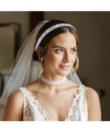 Tyqour 1 Piece Sparkling Crystal Hair Bands Skinny Headbands Non-Slip Rhinestone Headband Women Glitter Wedding Birthday Holiday Hair Accessories for Women Girls Gifts - Buy Online on GoSupps.com